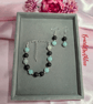 Black Lava & Amazonite bracelet and matching earrings 