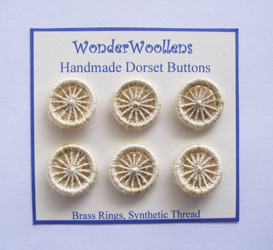 Dorset Buttons, Handmade, Pale Gold Synthetic T... - Folksy