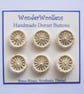 Dorset Buttons, Handmade, Pale Gold Synthetic Thread on Brass Rings, 2cm - Image 1