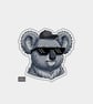 Funny Die Cut Vinyl Sticker - Koala With Pixel Glasses & Hat