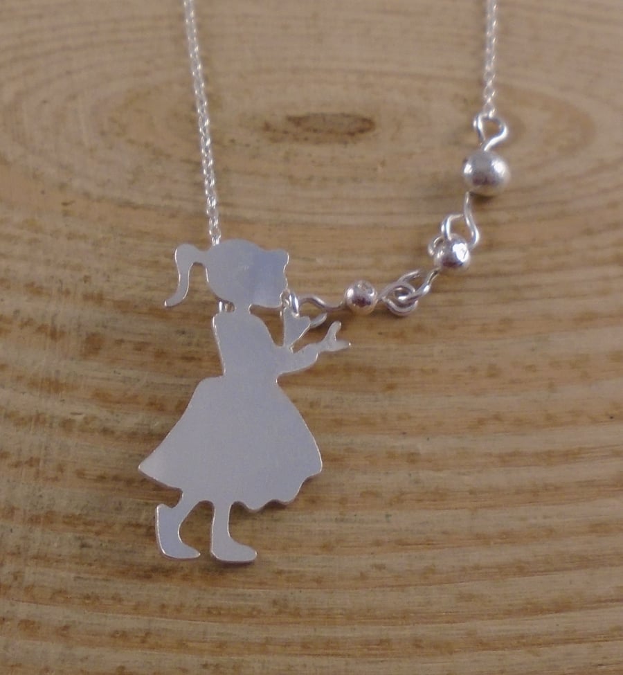 Sterling Silver Bubble Girl Necklace