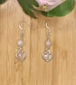 Rose Quartz and Pink Rhinestone Hearts Earrings