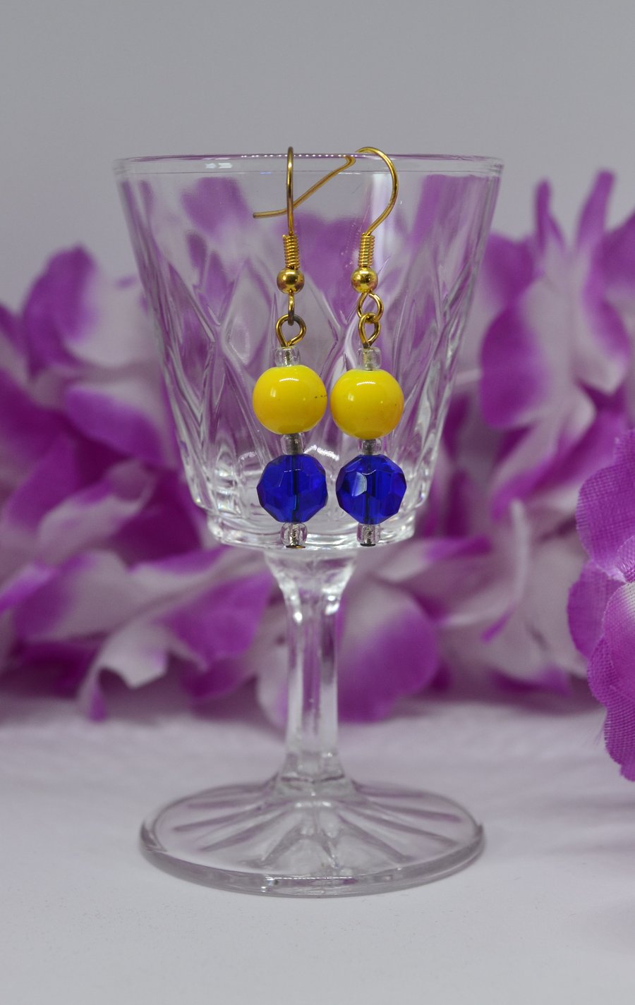 Bright and Bold Yellow and Blue Earrings