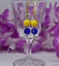 Bright and Bold Yellow and Blue Earrings - Image 1
