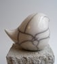 Raku glazed round bird (2) - Image 1
