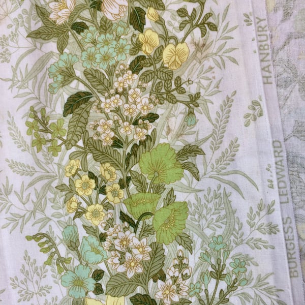 Lemon and Lime Hanbury Daffodils Burgess Ledward Vintage fabric Lampshade Option
