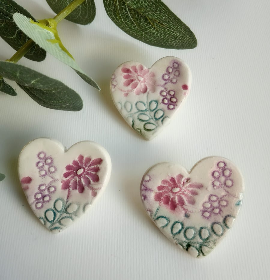 Mini wildflower ceramic brooch