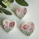 Mini wildflower ceramic brooch