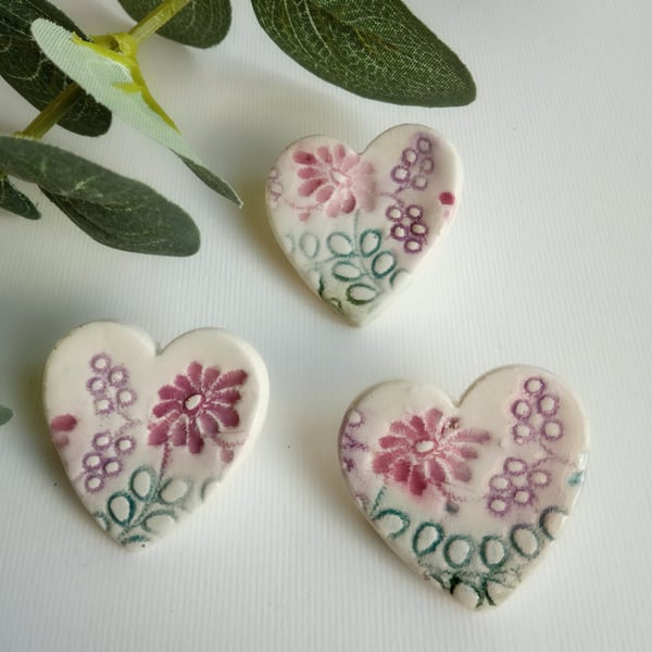 Mini wildflower ceramic brooch