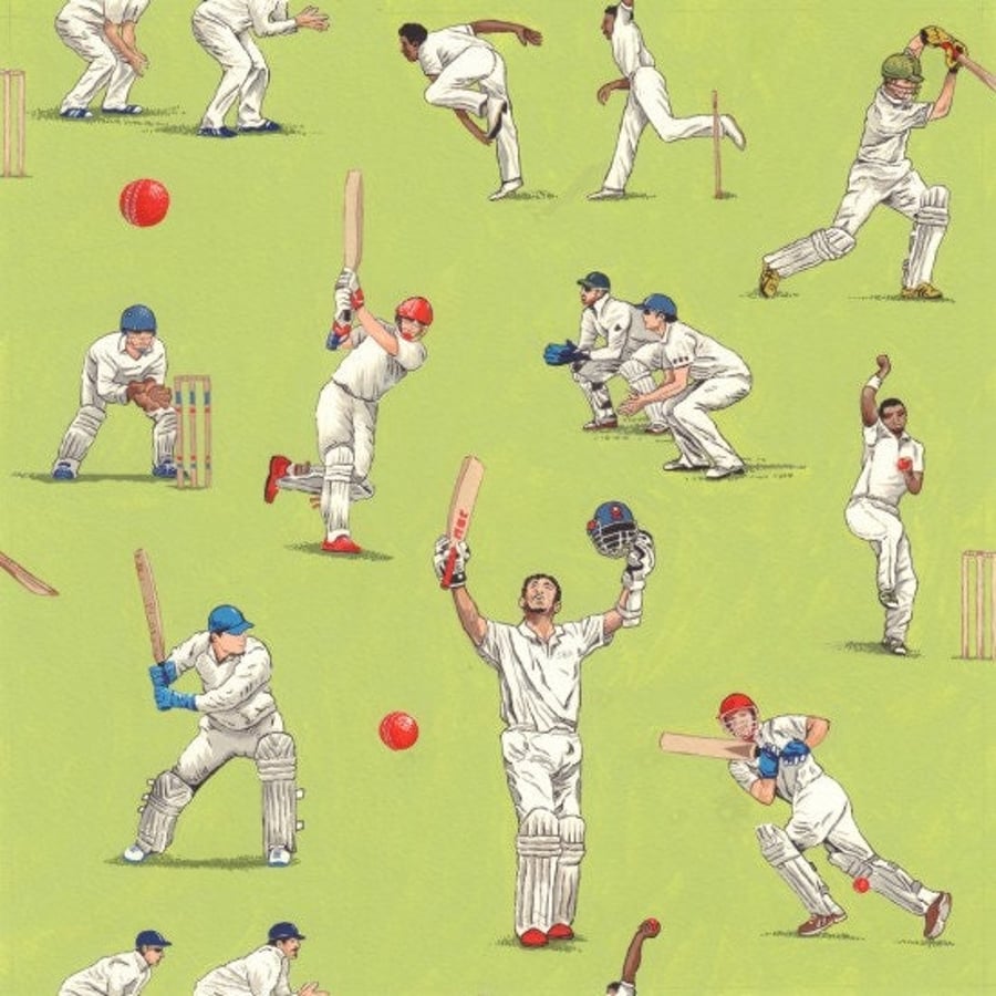Fat Quarter All Rounder Cricket Players 100% Cotton Quilting Fabric - NUTEX