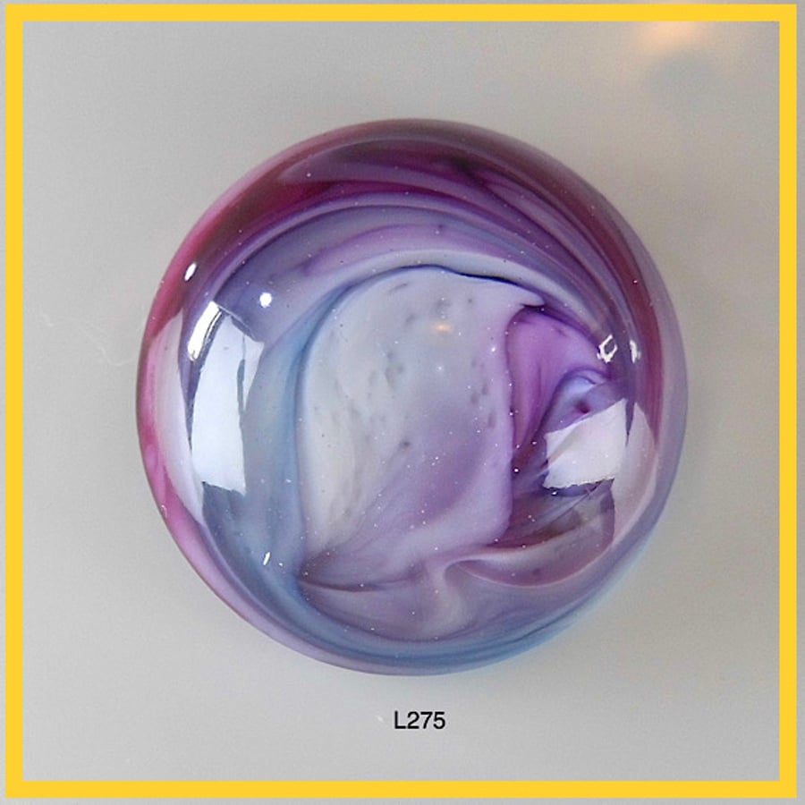 Large Round Purple Cabochon, Unique, hand made, Resin Jewelry,  L275