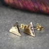 Gold triangle stud earrings 9ct