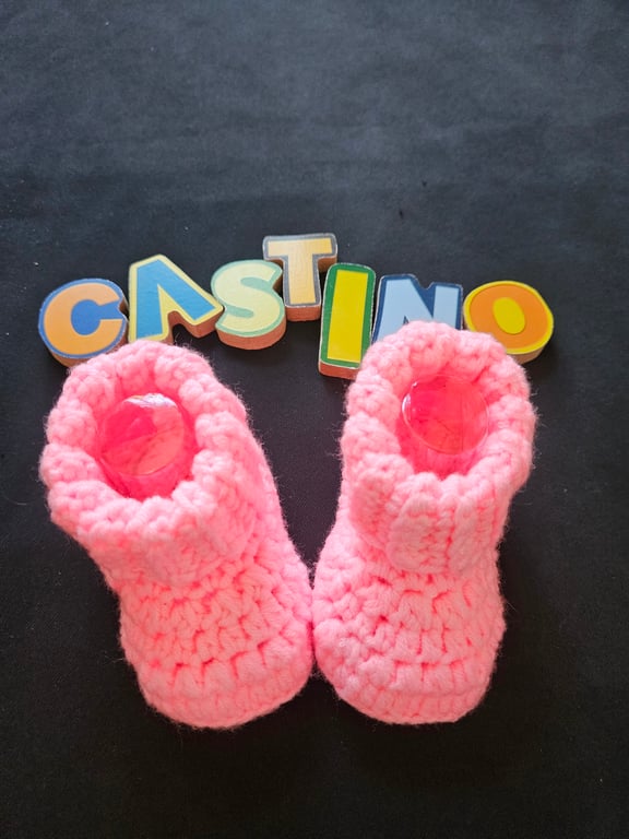 Handmade Pink Crochet Baby Booties