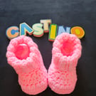 Handmade Pink Crochet Baby Booties