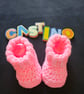 Handmade Pink Crochet Baby Booties