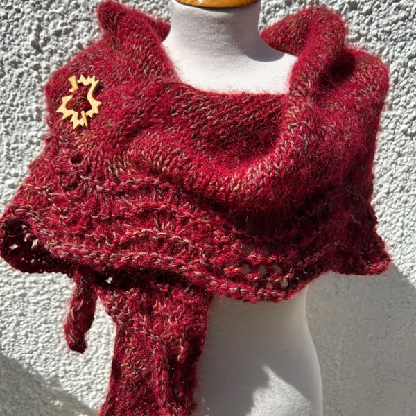Halo Effect Hand Knitted Shawl
