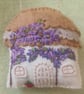 Handmade Felt Embroidered Wisteria Cottage