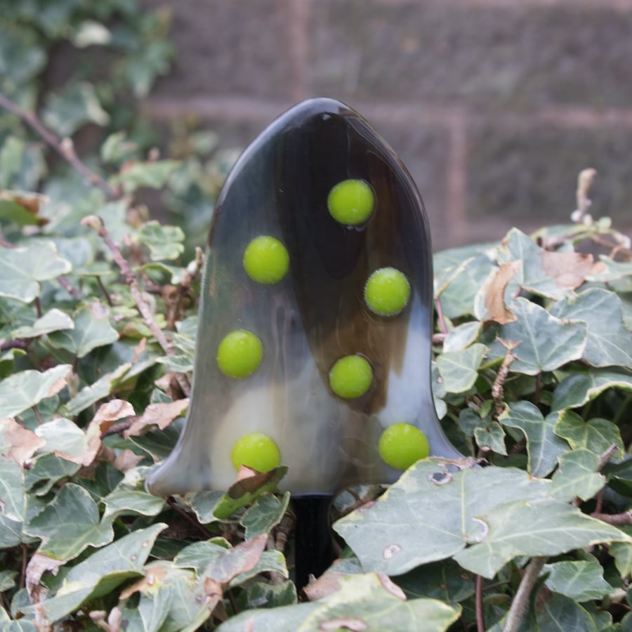 Streaky Brown & Green Toadstool - Garden Ornament