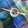 Shawl Brooch Pin, Set, Scarf Wrap, Natural Fastener, Celtic hold,magnolia wood