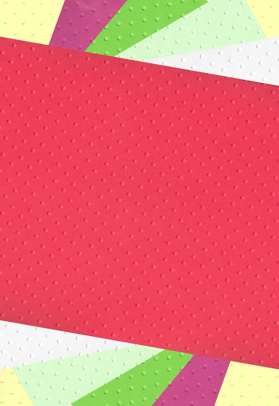 Embossed Card & Paper. 10 Sheets. A4. Assorted Colours. Dots(11)