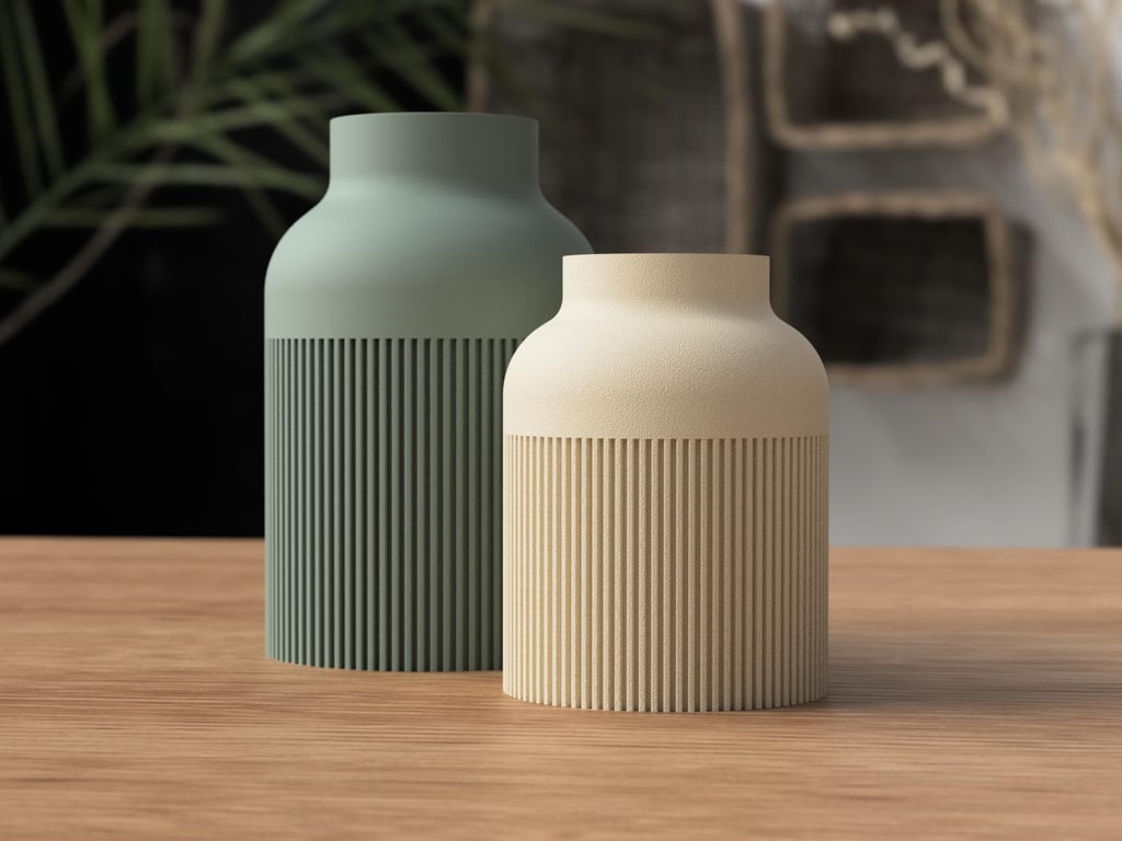 Ribbed Vase Hiku Japandi Scandinavian Decor