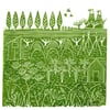 ORIGINAL lino print - 'Down the allotments II' 