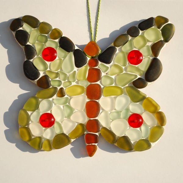 Mosaic butterfly wall hanger
