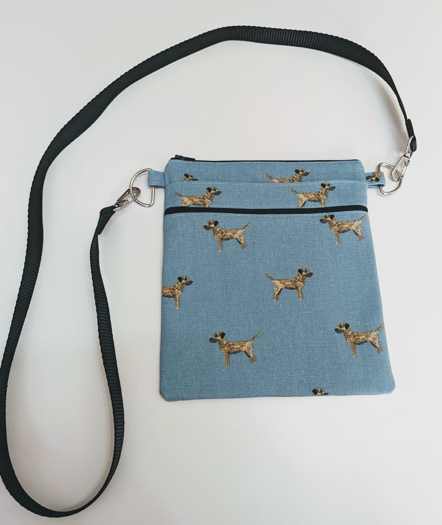 Sophie Allport Border Terrier  fabric cross body bag