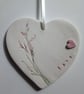 Ceramic floral "love" heart hanging - Image 7