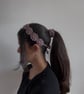 Floral Crochet Headband & Scrunchie Set – Purple Silk Cotton Blend - Image 3