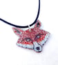 Fox's Head Pendant - in Rusty-Red Foxy Enamel Colours - Image 7