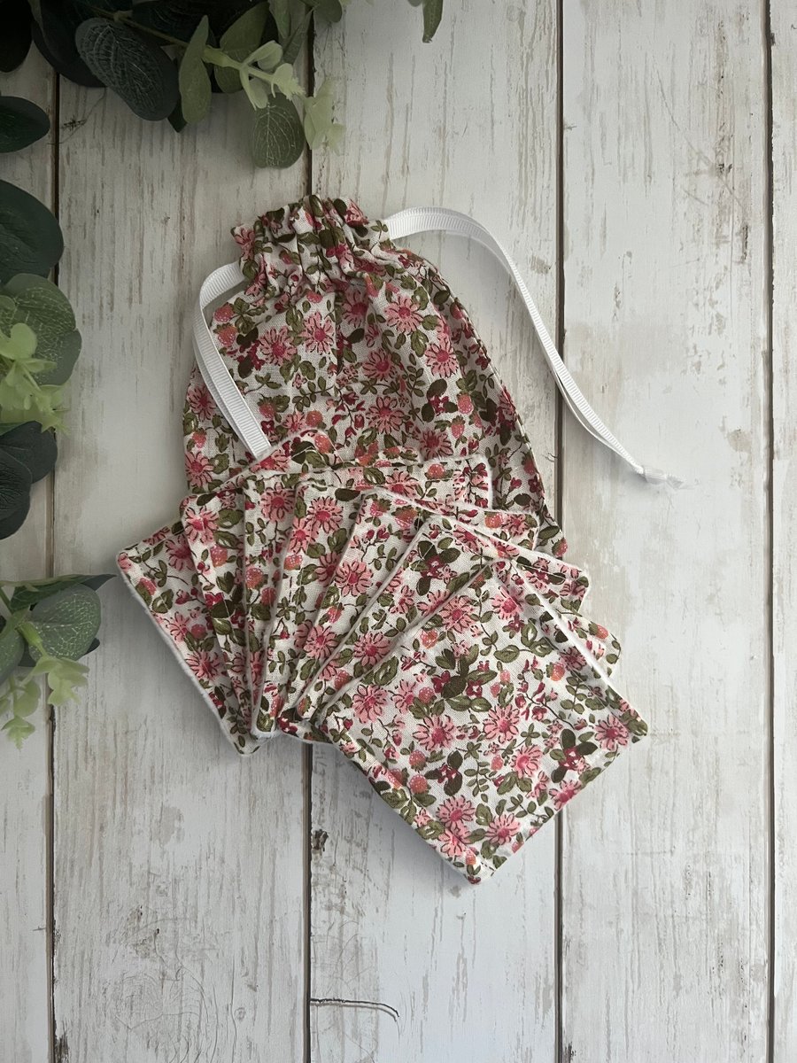 Reusable Face Wipes, Make-Up Pads,  Fabric Wipes, Beauty Gift, Pack of 7