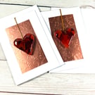 Special valentines keepsake glass heart card