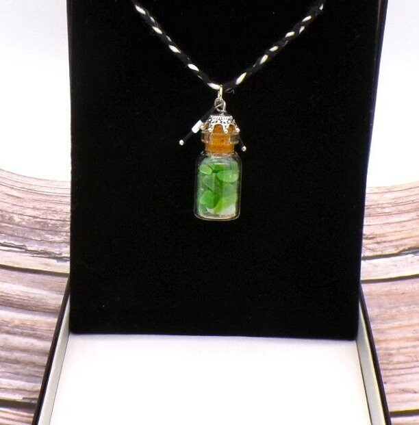 Handcrafted Sea glass pendant- Bottle pendant