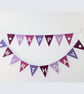 Felt Happy Birthday Bunting in Purple Tones: Reusable Party Banner - Image 4