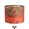 70s 80s Abstract Red Orange Aztec Geometric VIntage fabric Lampshade