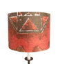 70s 80s Abstract Red Orange Aztec Geometric VIntage fabric Lampshade - Image 1