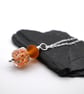 lampwork glass autumn pendant, sterling silver chain - Image 2