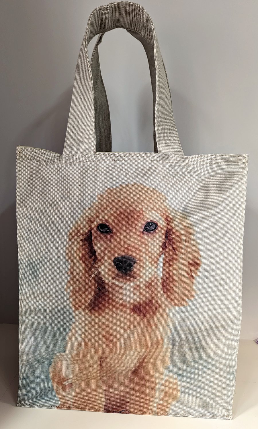 Shopping tote bag in Cocker Spaniel fabric