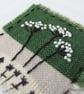 HAND EMBROIDERED GREETING CARD VINTAGE FABRIC UMBELLIFERS - Image 2
