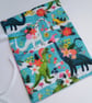 Christmas Gift Bags - Floral Festive Dinosaurs reusable fabric mini sack - Image 3
