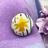 Yellow nodding daffodil fabric button brooch spring inspired flowers