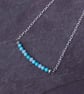  Turquoise bar necklace - Simple gemstone and opalite bead bar necklace - Image 4