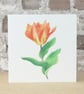 Blank Card Tulip Orange Emperor Floral Card - Image 1