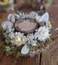 Mini dried flower nature altar - White