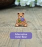 Aster Teddy Bear Brooch, Handmade September Birth Flower, Personalised Pin - Image 9