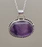 Genuine Amethyst and Sterling Silver Pendant  - Image 3