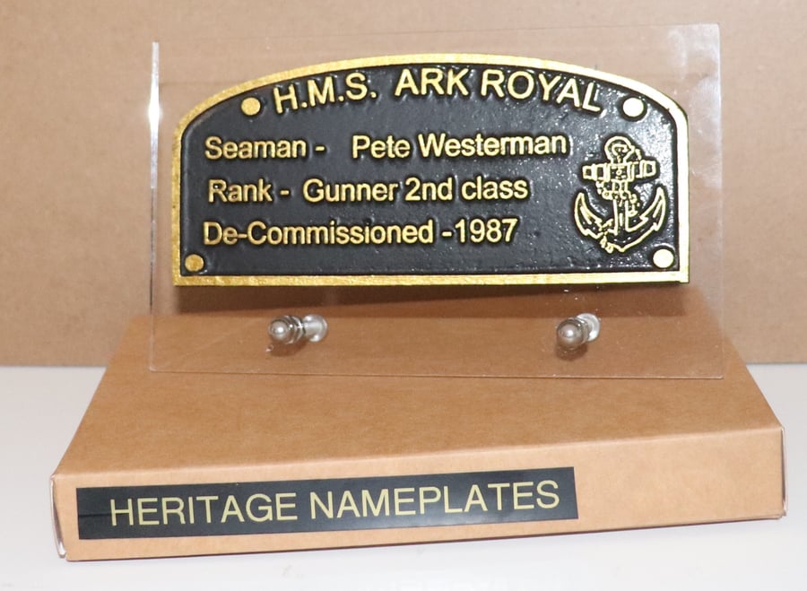 Nostalgic Navy gift with his name and  the ship he was commissioned & sailed on.