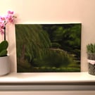 Original Oil Painting: Willow and Reeds, Bob Ross Style (12x16)