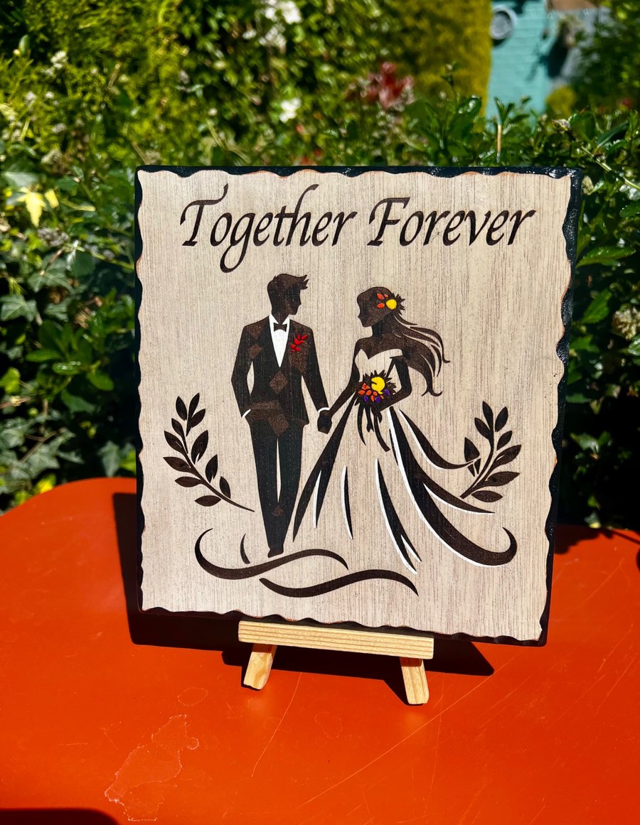 Together Forever bespoke wooden plaque 